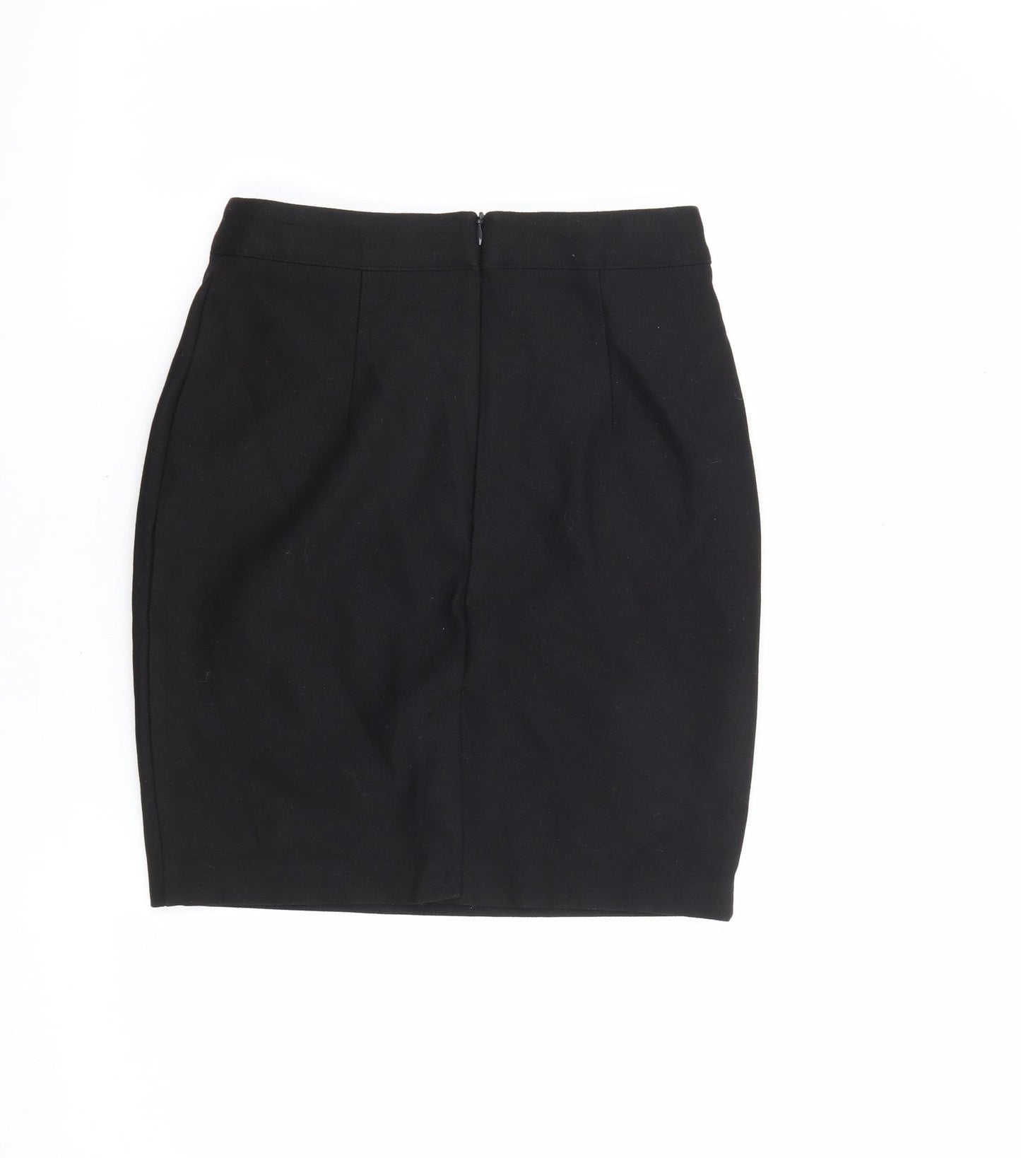 H&M Womens Black Polyester Bandage Skirt Size 8 Zip