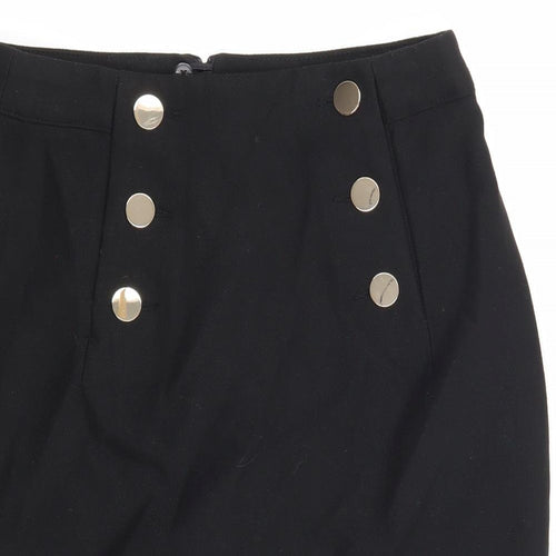 H&M Womens Black Polyester Bandage Skirt Size 8 Zip