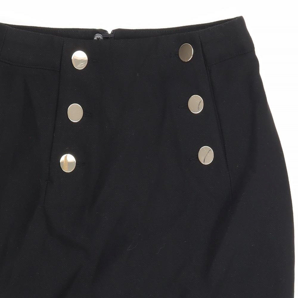 H&M Womens Black Polyester Bandage Skirt Size 8 Zip