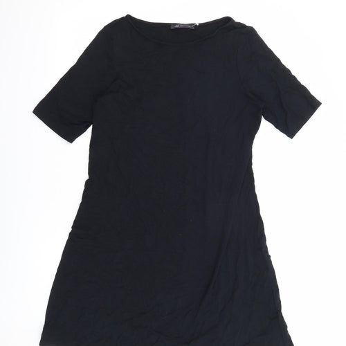 Marks and Spencer Womens Black Viscose A-Line Size 16 Boat Neck Magnetic