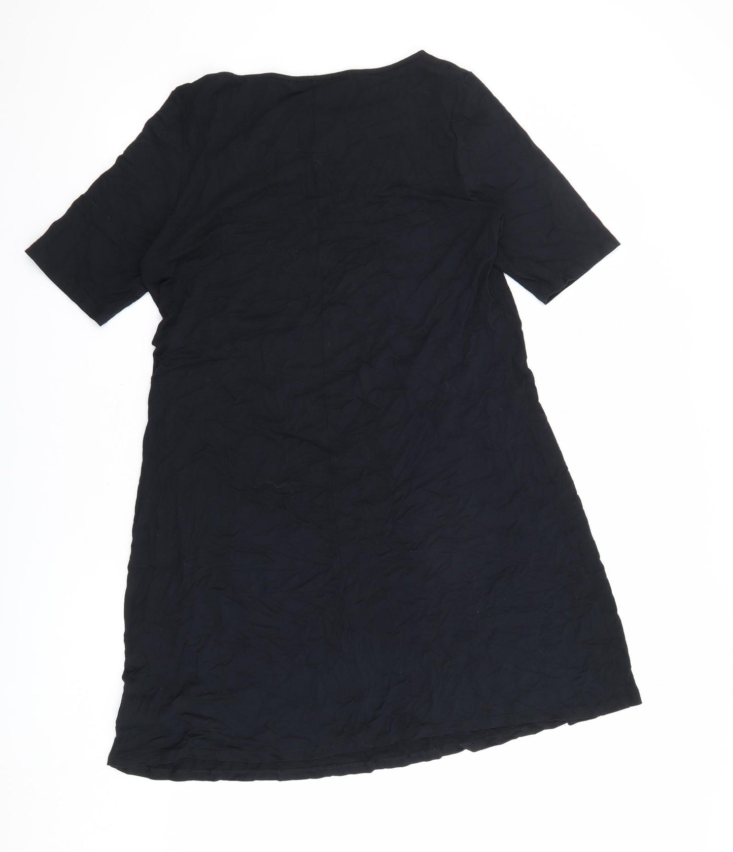 Marks and Spencer Womens Black Viscose A-Line Size 16 Boat Neck Magnetic