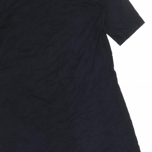 Marks and Spencer Womens Black Viscose A-Line Size 16 Boat Neck Magnetic