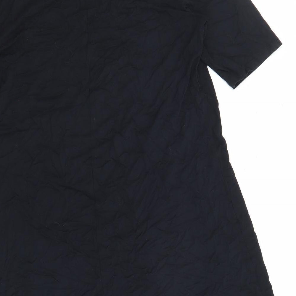 Marks and Spencer Womens Black Viscose A-Line Size 16 Boat Neck Magnetic