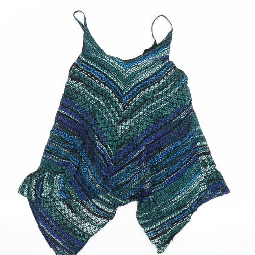 Apricot Womens Multicoloured Geometric Viscose Basic Tank Size 12 V-Neck - Asymmetric Hem