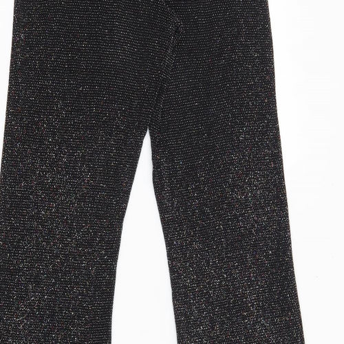 Urban Outfitters Womens Black Polyamide Trousers Size S L30.5 in Regular - Elasticated Waist Sparkle Sheer