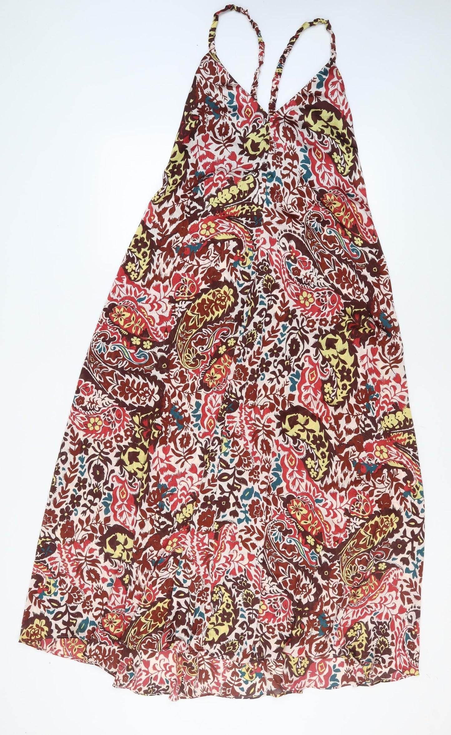 Zara Women's Multicoloured Paisley Slip Dress L