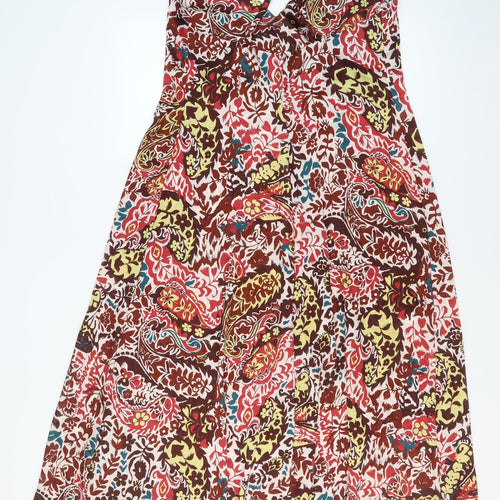 Zara Women's Multicoloured Paisley Slip Dress L