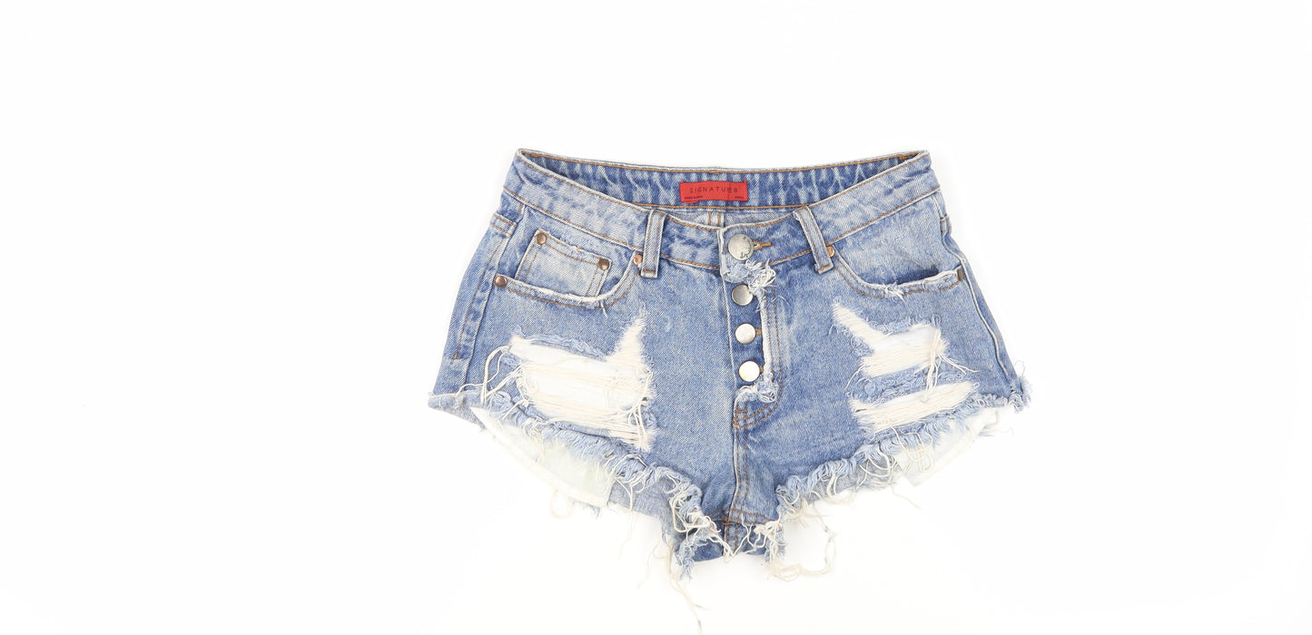 Signature8 Women's Blue Cut-Off Denim Shorts S