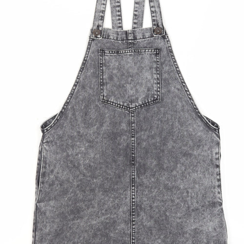 New Look Girls Grey Denim Pinafore Dress 12 Years