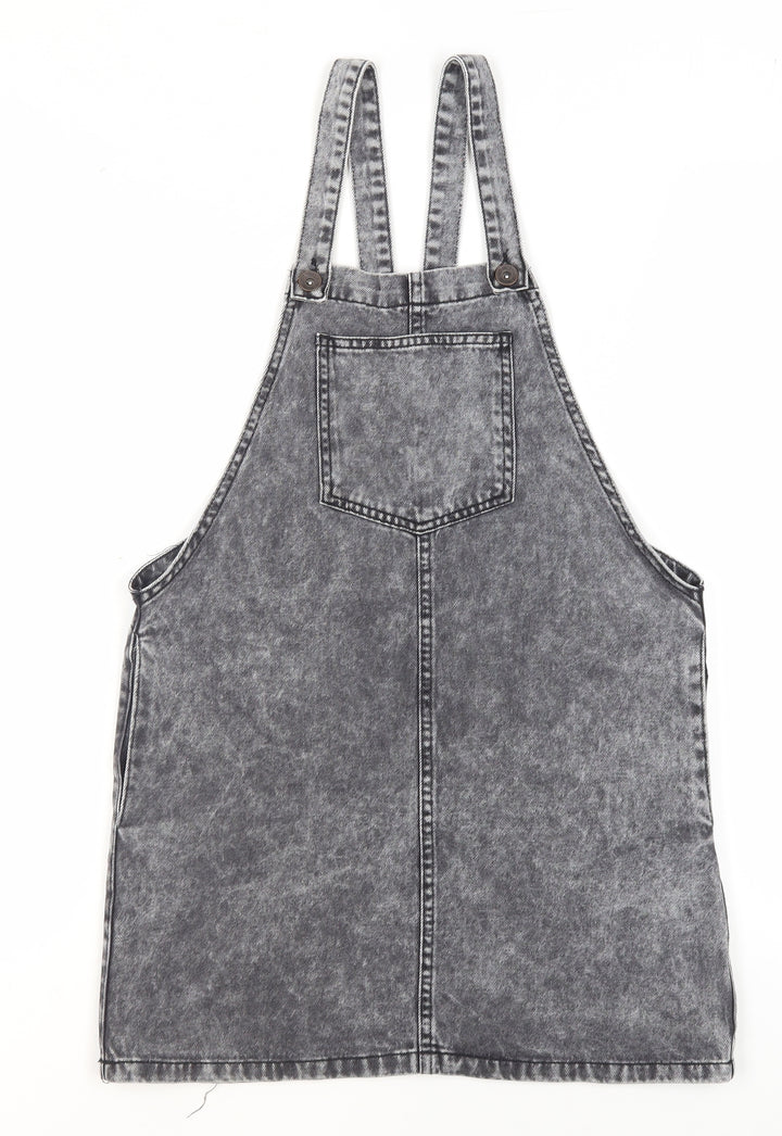 New Look Girls Grey Denim Pinafore Dress 12 Years