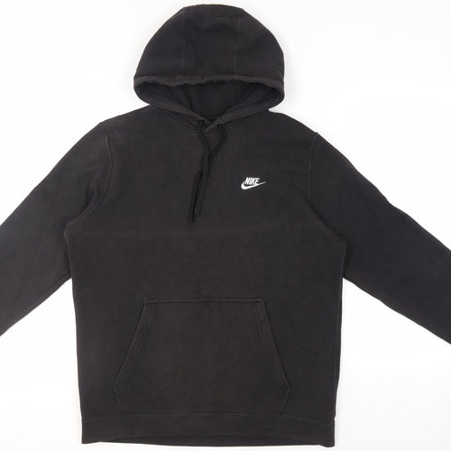 Nike Men's Black Pullover Hoodie, Size L, Comfortable Fleece