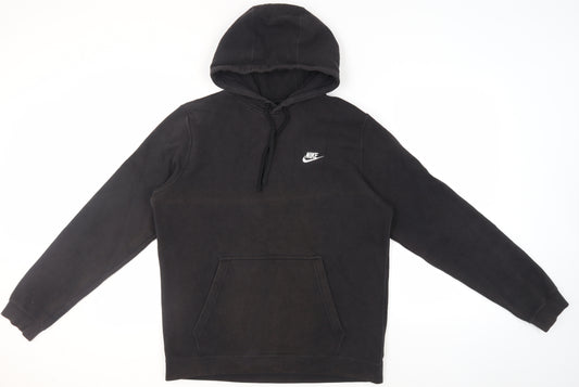 Nike Men's Black Pullover Hoodie, Size L, Comfortable Fleece