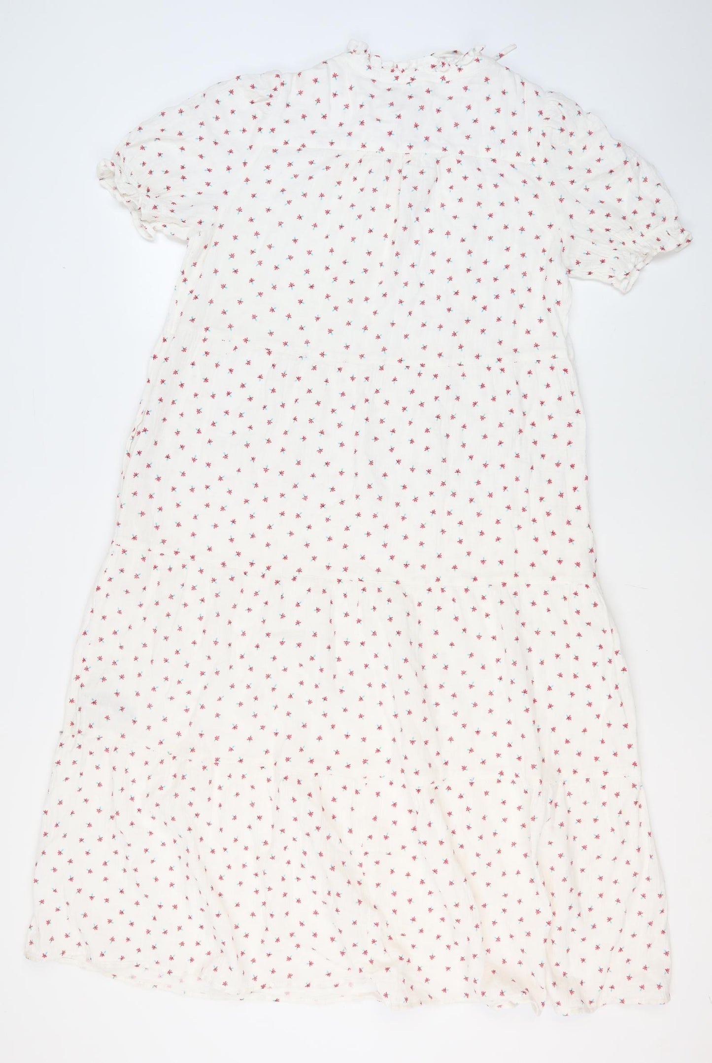 Marks and Spencer Women's White Floral Midi Dress Size 10