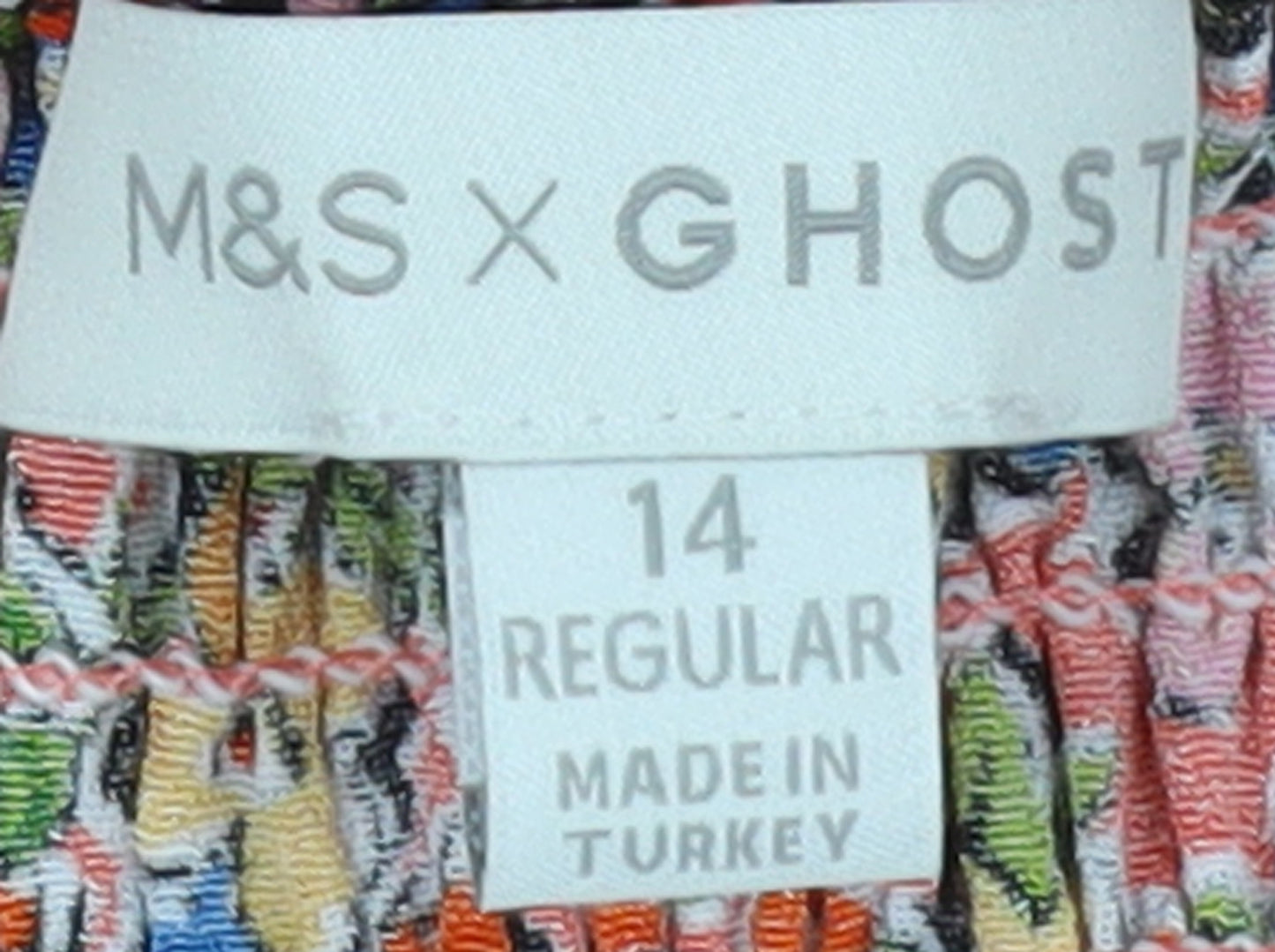 M&S Womens Multicoloured Floral Skater Dress Size 14