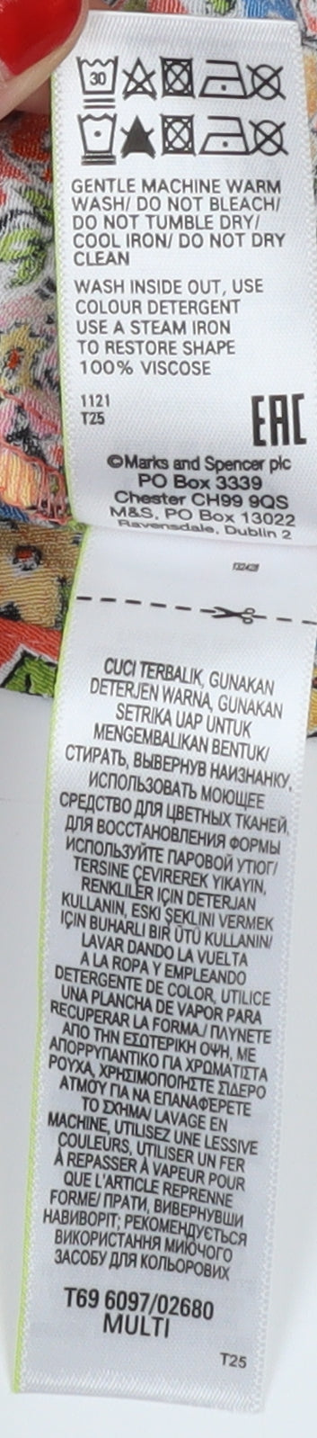 M&S Womens Multicoloured Floral Skater Dress Size 14