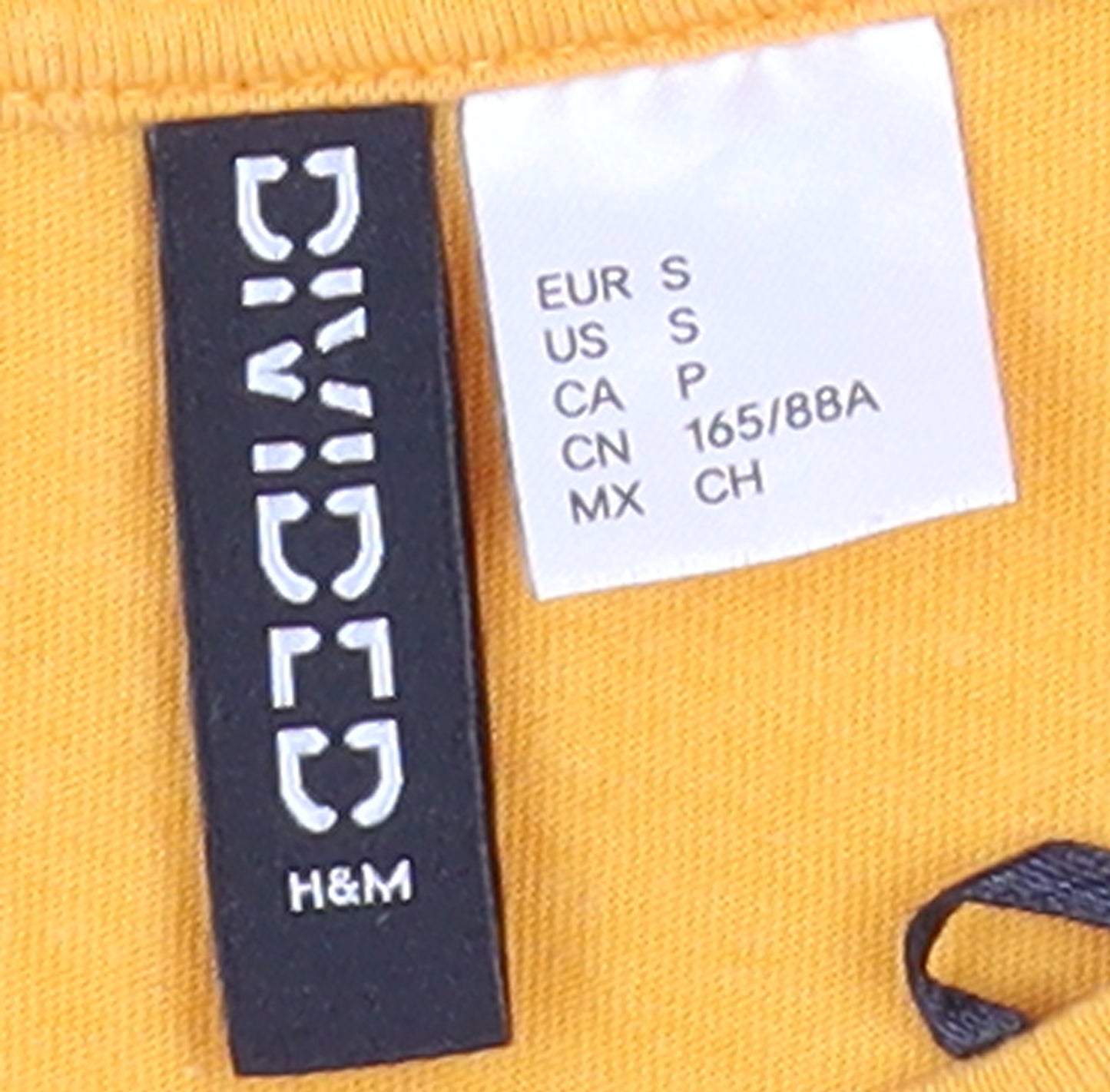 H&M Women's Yellow Cropped T-Shirt Crew Neck