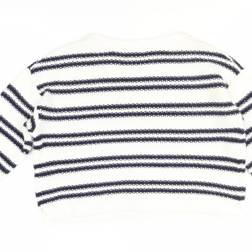 New Look Girls Striped Pullover Jumper - White, 12-13 Years