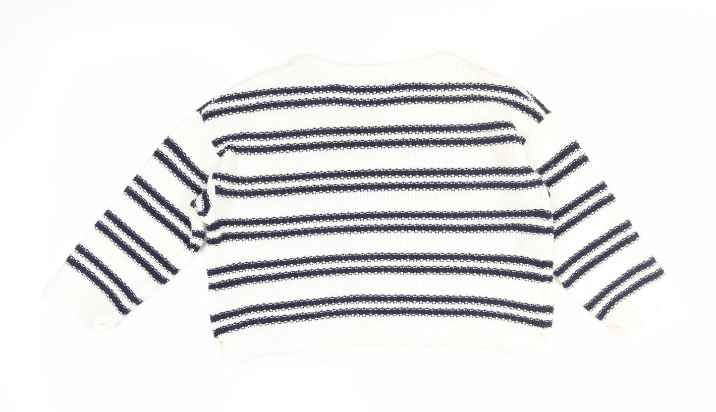 New Look Girls Striped Pullover Jumper - White, 12-13 Years