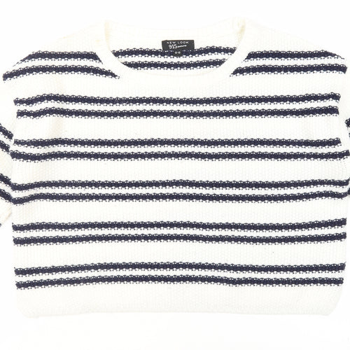 New Look Girls Striped Pullover Jumper - White, 12-13 Years