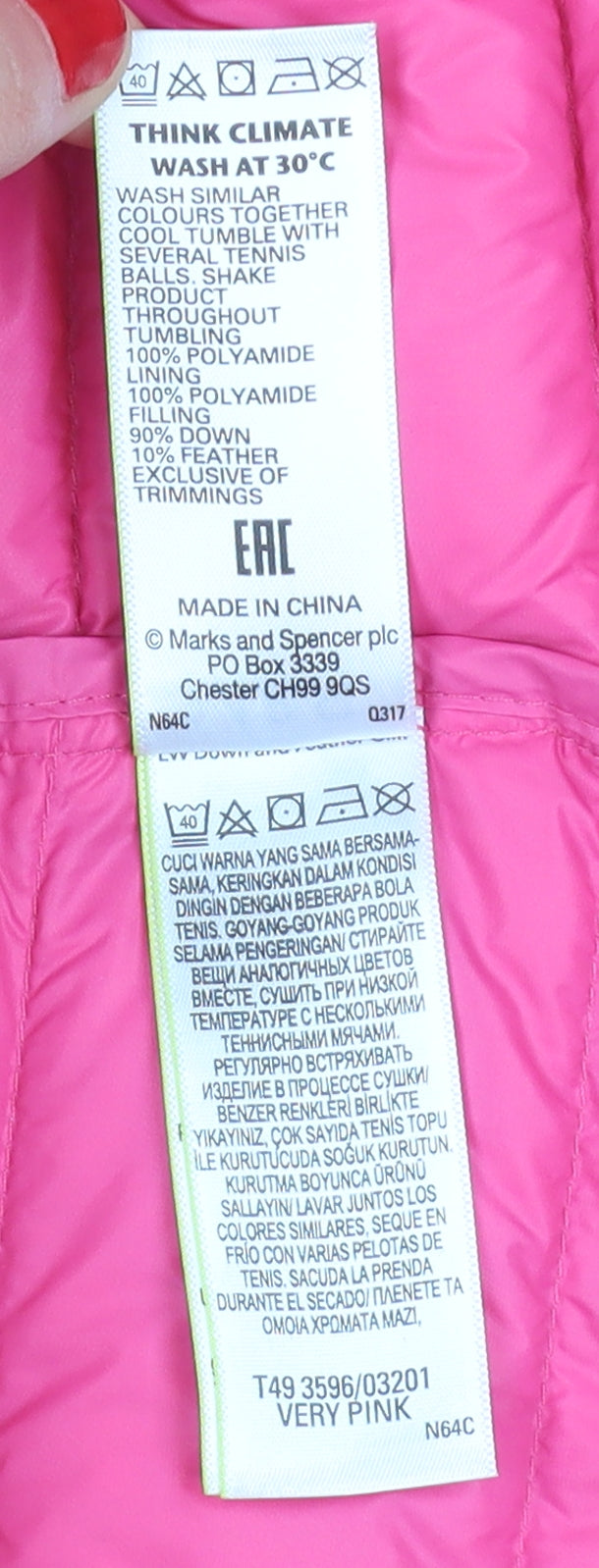 Marks and Spencer Women's Pink Puffer Waistcoat