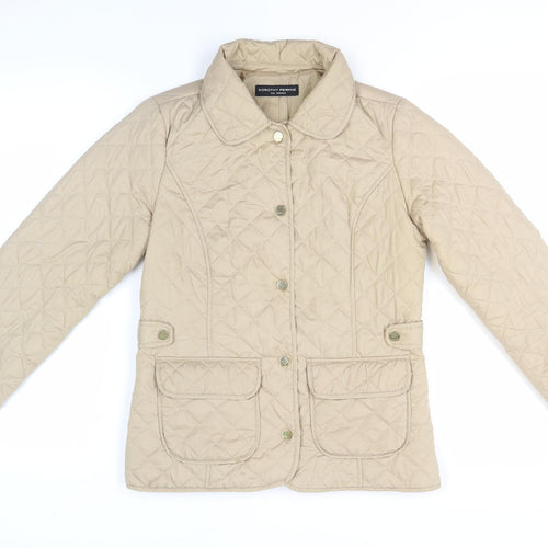 Dorothy Perkins Women Beige Quilted Jacket Size 8