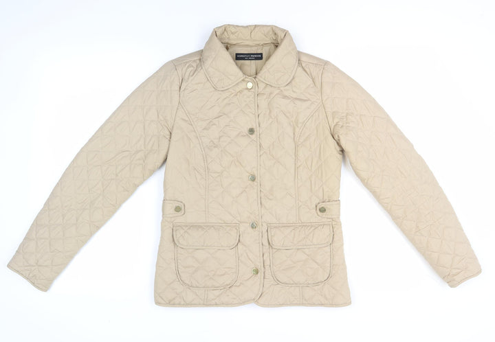 Dorothy Perkins Women Beige Quilted Jacket Size 8