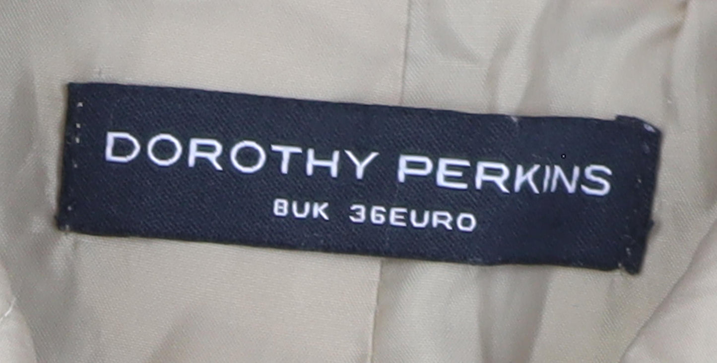 Dorothy Perkins Women Beige Quilted Jacket Size 8