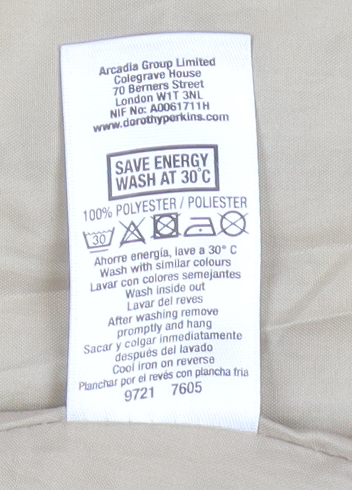 Dorothy Perkins Women Beige Quilted Jacket Size 8