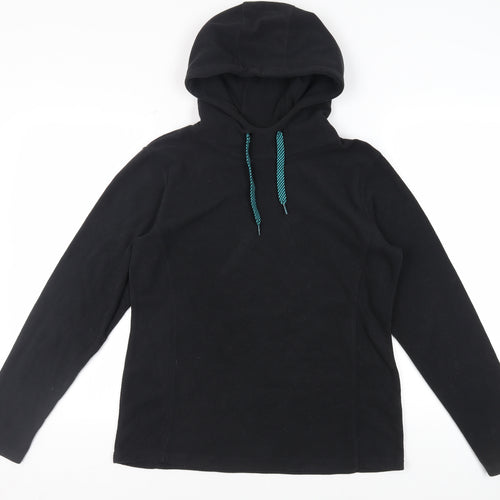 Mountain Warehouse Women's Black Fleece Hooded Jacket, Size 14