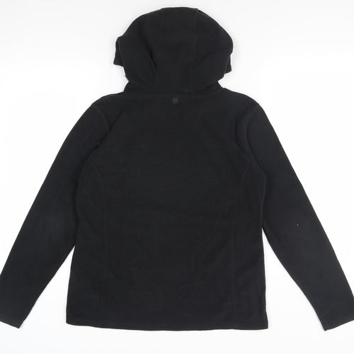 Mountain Warehouse Women's Black Fleece Hooded Jacket, Size 14