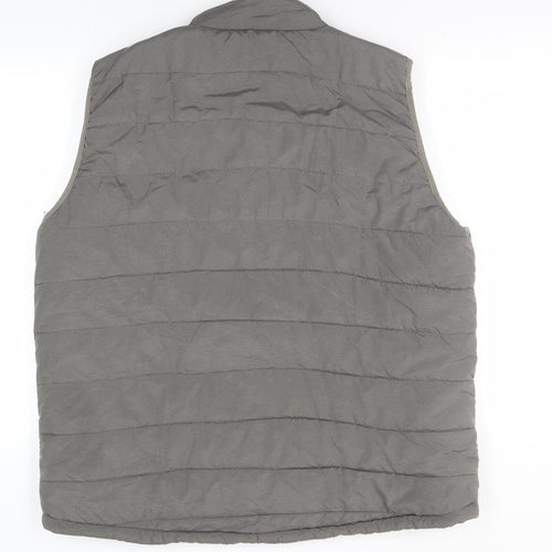 Livergy Men's Grey Puffer Waistcoat 2XL Stand-Up Collar