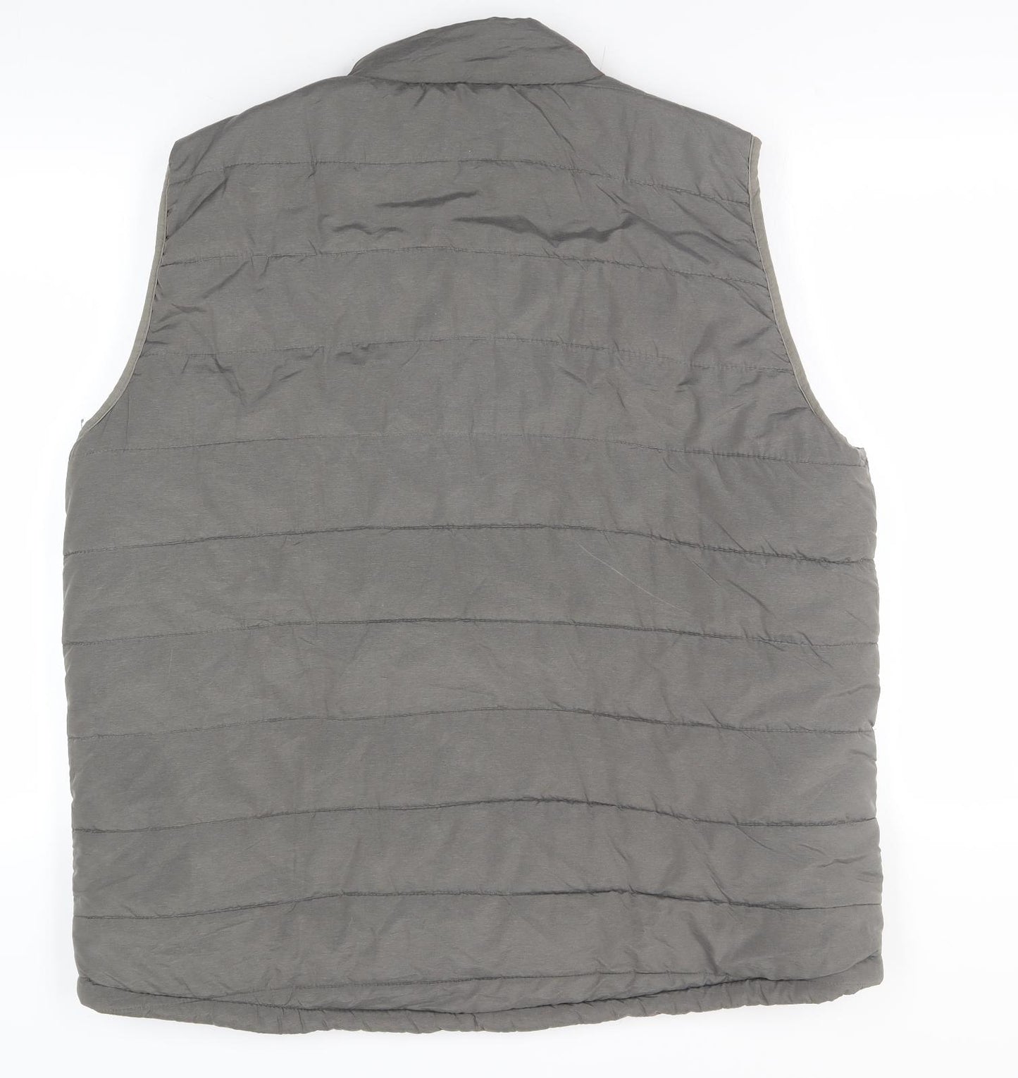 Livergy Men's Grey Puffer Waistcoat 2XL Stand-Up Collar