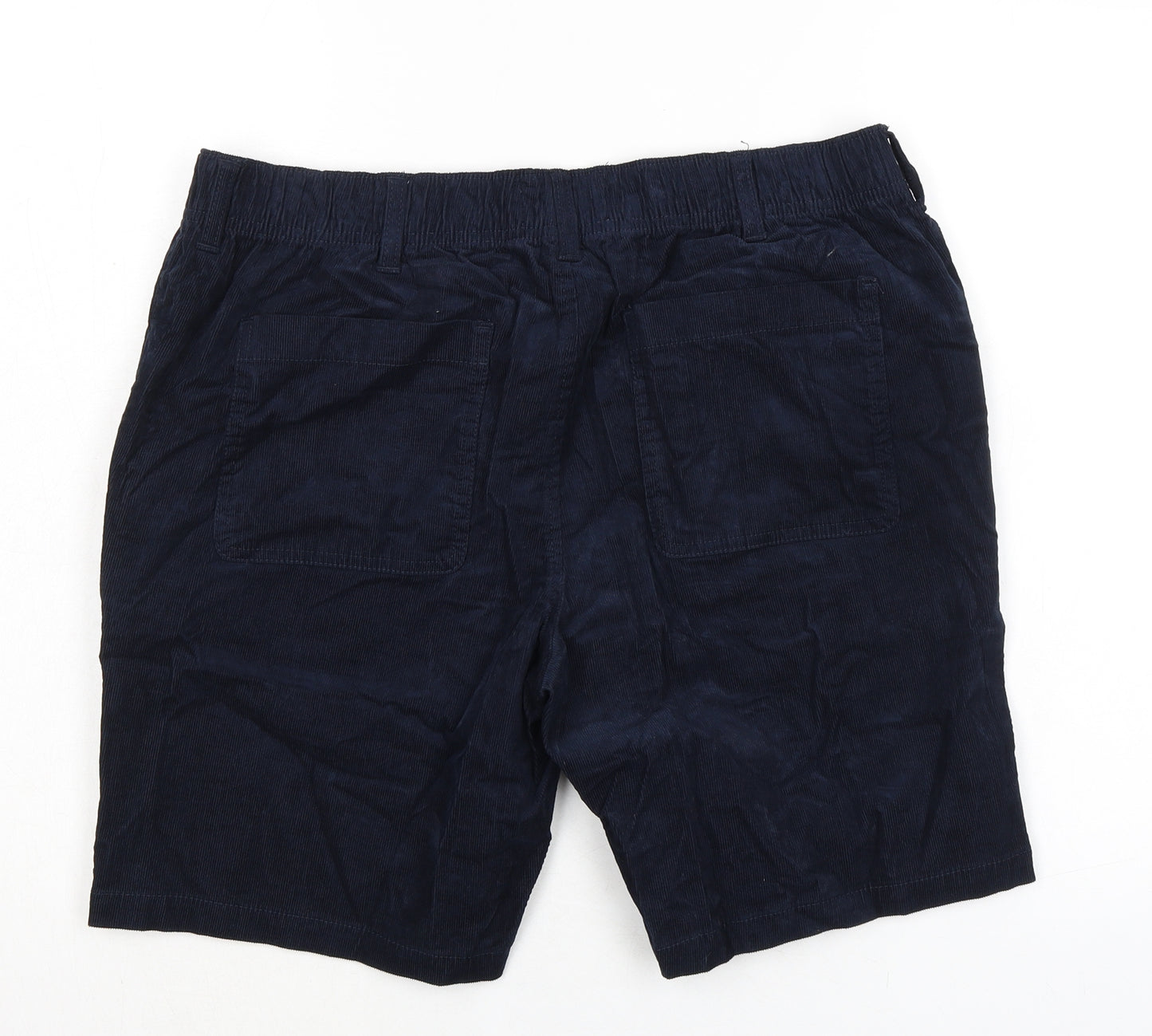 Marks and Spencer Mens Blue Cotton Chino Shorts Size L L9 in Regular Zip