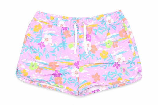 Marks and Spencer Girls Pink Floral 100% Polyester Bermuda Shorts Size 12-13 Years L3 in Regular Tie