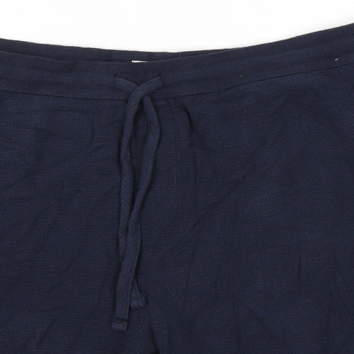 Marks and Spencer Mens Blue Cotton Sweat Shorts Size XL L8 in Regular Tie