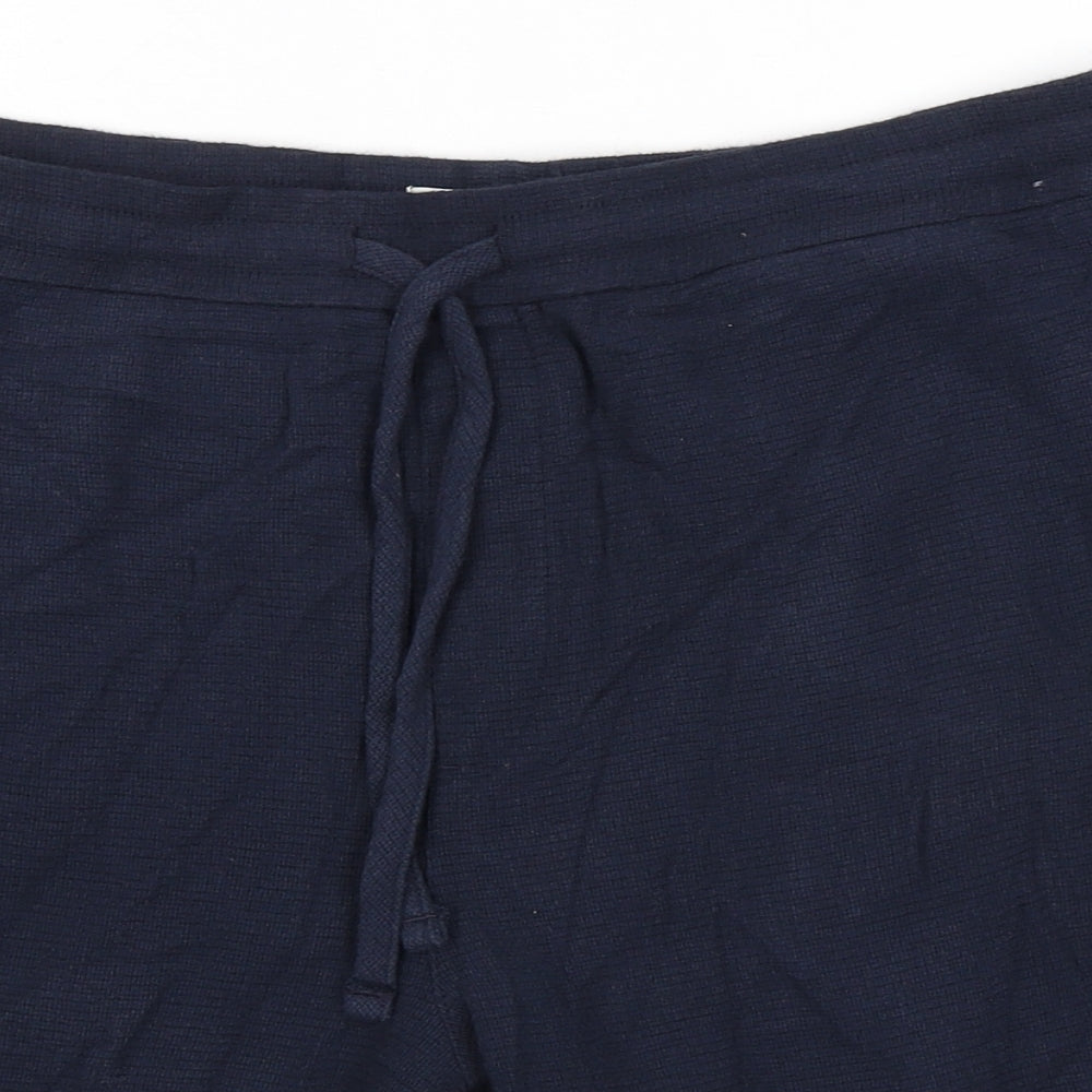 Marks and Spencer Mens Blue Cotton Sweat Shorts Size XL L8 in Regular Tie