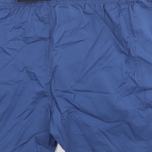 Marks and Spencer Mens Blue Cotton Cargo Shorts Size 42 in L8 in Regular - Zip Pocket