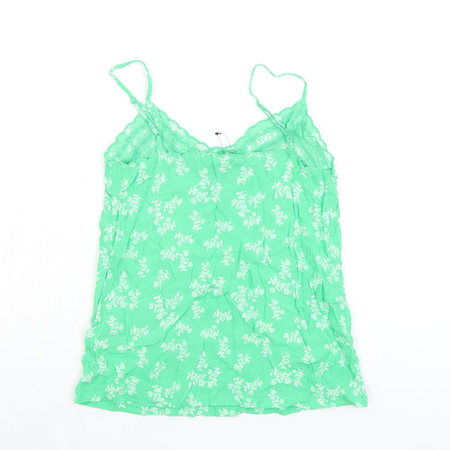 Marks and Spencer Womens Green Floral Viscose Camisole Tank Size 6 V-Neck