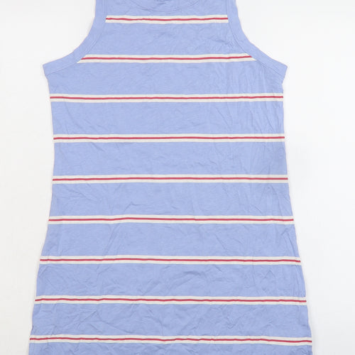 Marks and Spencer Womens Blue Striped Cotton Cami Nightshirt Size M