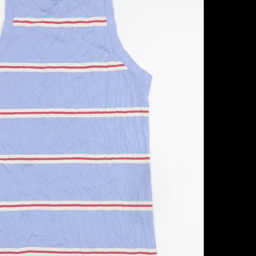 Marks and Spencer Womens Blue Striped Cotton Cami Nightshirt Size M