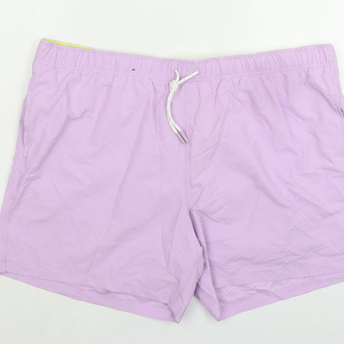 Marks and Spencer Mens Purple Polyester Bermuda Shorts Size 3XL L6 in Regular Drawstring