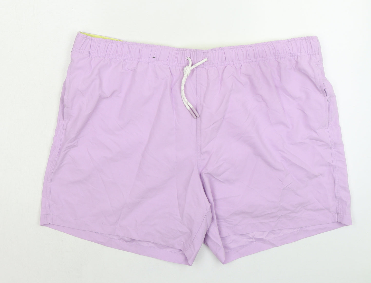 Marks and Spencer Mens Purple Polyester Bermuda Shorts Size 3XL L6 in Regular Drawstring