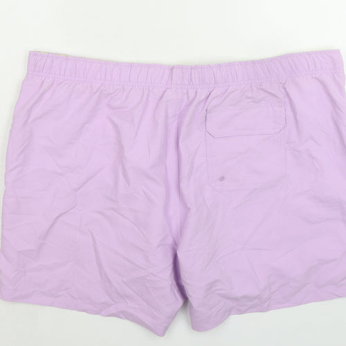 Marks and Spencer Mens Purple Polyester Bermuda Shorts Size 3XL L6 in Regular Drawstring