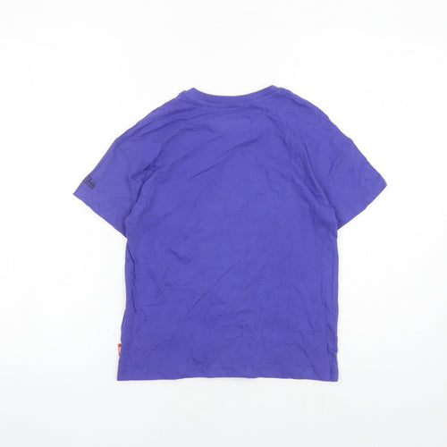 Marks and Spencer Girls Purple Cotton Basic T-Shirt Size 8-9 Years Crew Neck Pullover - Marvel