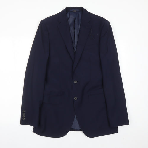 Marks and Spencer Mens Blue Wool Jacket Suit Jacket Size 38 Regular