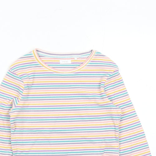 NEXT Girls Multicoloured Striped Cotton Basic Casual Size 11 Years Round Neck Pullover