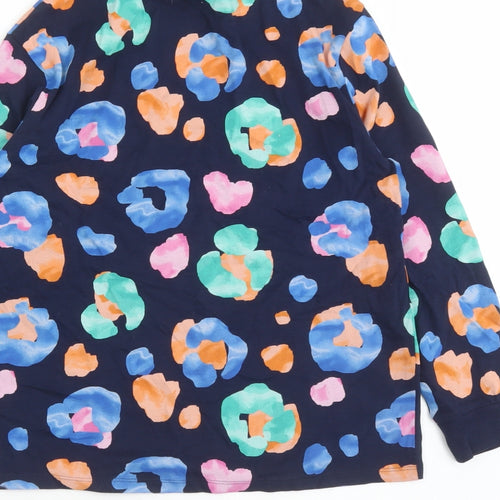 NEXT Girls Blue Geometric Cotton Basic Casual Size 11 Years Round Neck Pullover
