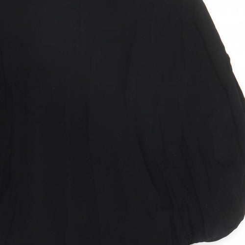 MSCH Womens Black Viscose Basic Blouse Size M Boat Neck