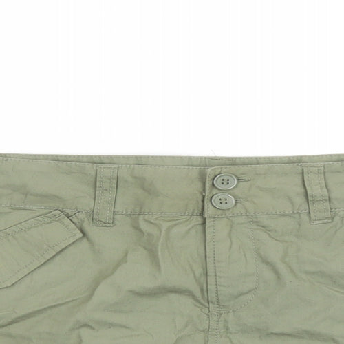 Divided by H&M Womens Green Polyester Mini Skirt Size S Zip - Pockets