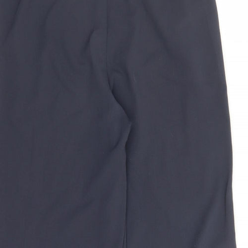H&M Womens Blue Polyester Cropped Trousers Size 6 L22 in Regular - Elasticated Waist